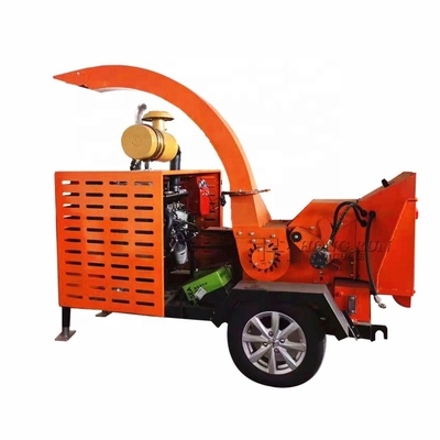Mobile Wood Shredder 32 HP Drop Tree Branches Drum Mobile Wood Chipper Mobile Diesel Chipper For Sale